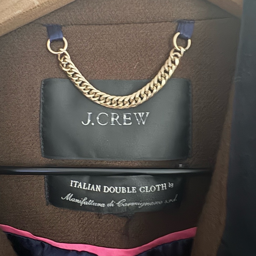 J Crew Wool Blend Italian Double Cloth Belted Velvet Accent Womens size 14 NWOT - Picture 4 of 7